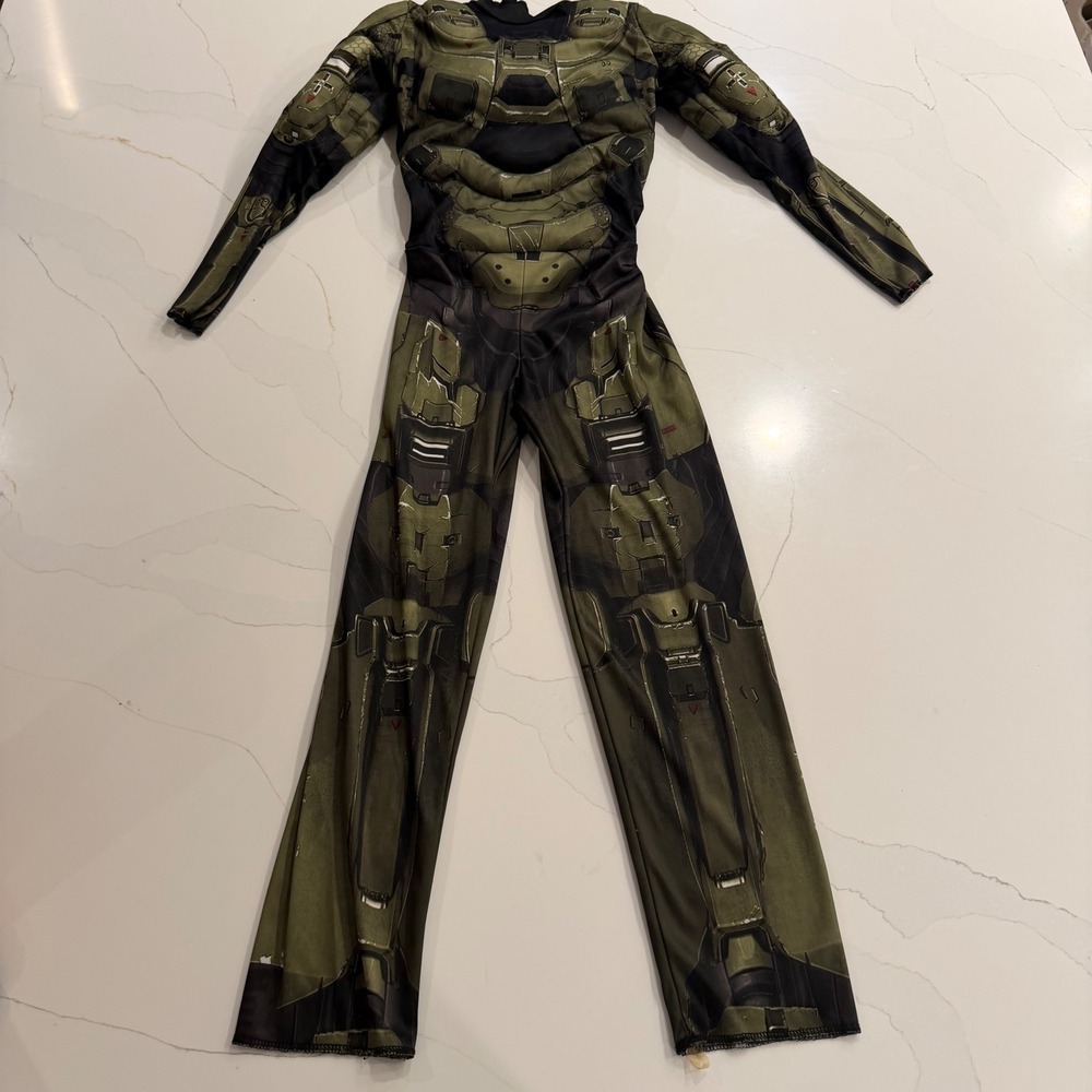 Halo Master Chief Spartan Muscle Costume Jumpsuit Kids Small 4-6 Green 48501-WAL